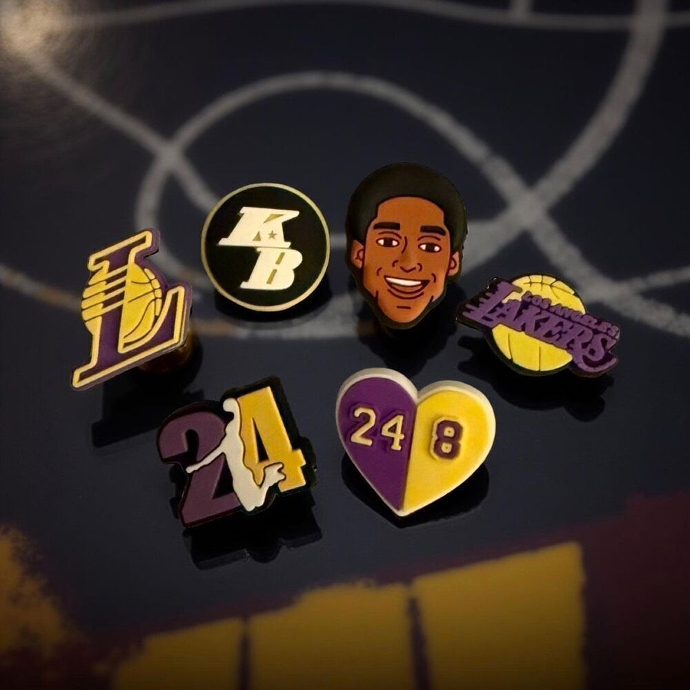 NBA Kobe Bryant Lakers Basketball Croc Shoe Charms Set of 7 A33